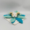 Doudou et compagnie collector chien plat blanc bleu pétales