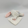 Doudou et compagnie lapin blanc rose mouchoir J'aime mon doudou