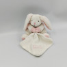 Doudou et compagnie lapin blanc rose mouchoir J'aime mon doudou