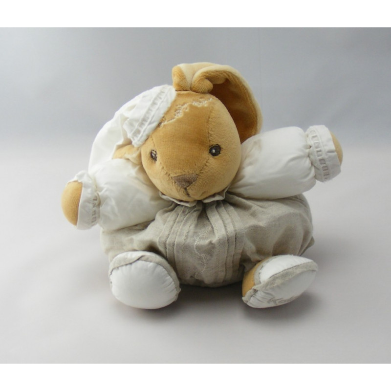 Doudou plat blanc ours dragée KALOO