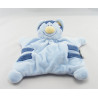 Doudou plat marionnette Pattou chat bleu avec poisson NATTOU