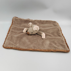 Doudou plat souris gris marron BUKOWSKI