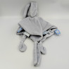 Doudou plat triangle lapin bleu gris Lapidou NATTOU