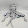 Doudou plat triangle lapin bleu gris Lapidou NATTOU