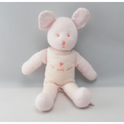 Doudou souris rayé rose Milleraies PETIT BATEAU 