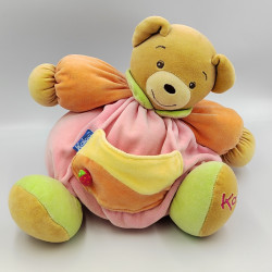 Doudou ours patapouf rose orange jaune vert coccinelle KALOO