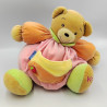 Doudou ours patapouf rose orange jaune vert coccinelle KALOO