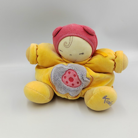Doudou poupon patapouf jaune rouge Chubby baby doll KALOO