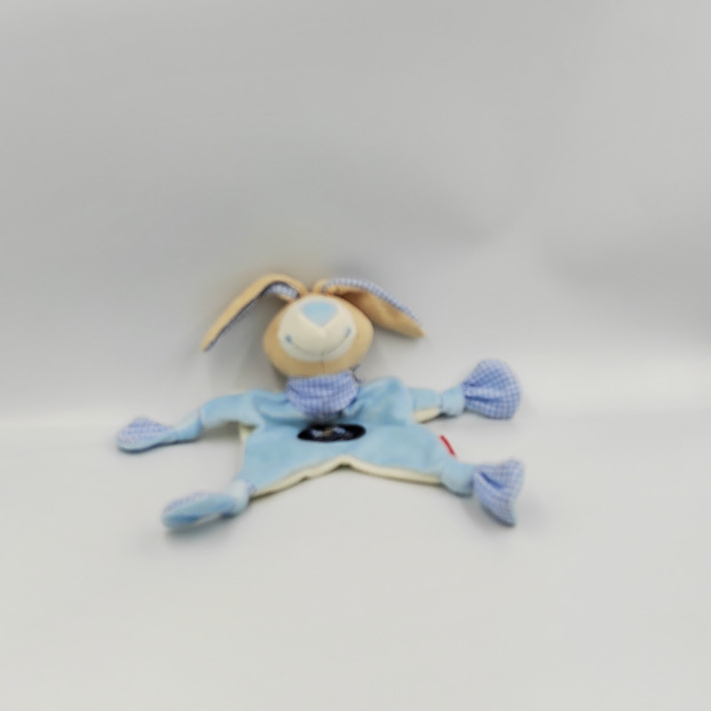 Doudou plat lapin beige bleu SIGIKID
