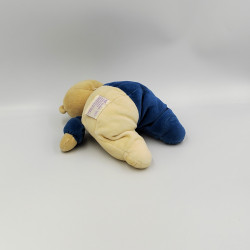 Doudou ours arlequin beige bleu blanc NOUKIE'S