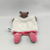 Doudou marionnette Hippopotame marron blanc rose Zoé Douillettes BABY NAT