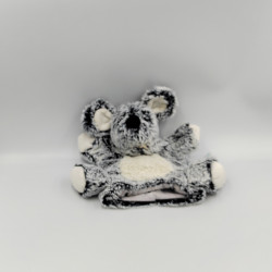 Doudou plat marionnette Souris grise blanche BABY NAT