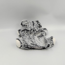 Doudou plat marionnette Souris grise blanche BABY NAT