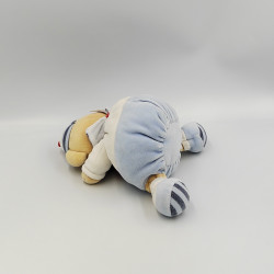 Doudou ours marin beige blanc bleu poisson rouge TAKINOU