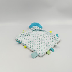 DOUDOU PLAT VOITURE BLEU BLANC