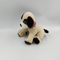 Doudou chien beige marron foulard rouge rayé H&M