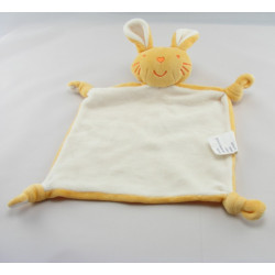 Doudou plat lapin blanc bleu PROVERA
