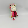 Doudou hochet Licorne Louis rose blanc vert LILLIPUTIENS