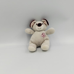 Doudou souris grise rouge bordeaux papillon NOUNOURS