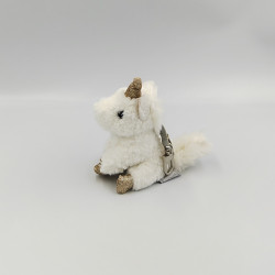 Porte clef peluche licorne blanche or HISTOIRE D'OURS