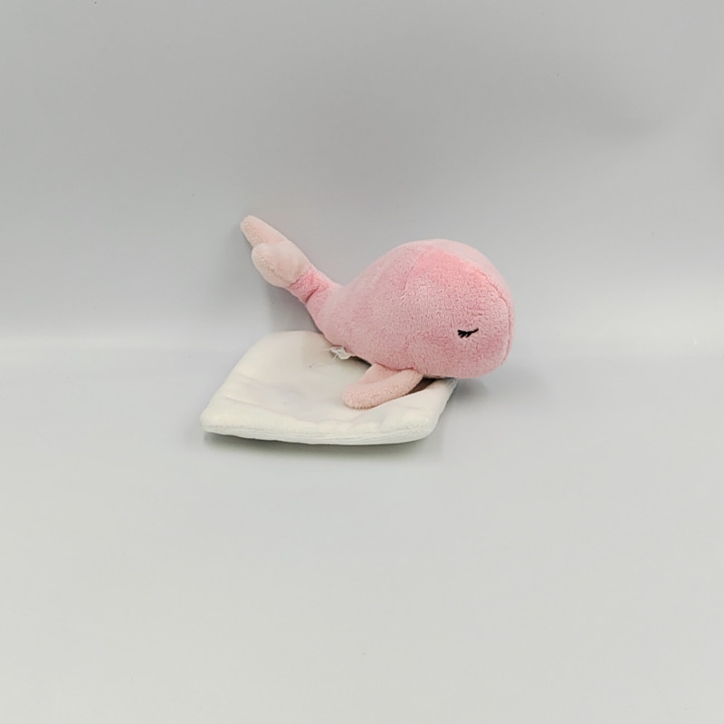 Doudou et Compagnie baleine rose mouchoir