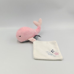 Doudou et Compagnie baleine rose mouchoir