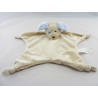 Doudou agneau mouton blanc noeud vichy orange BAMBIA