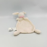 Doudou plat lapin blanc écru rose pois fleurs H&M