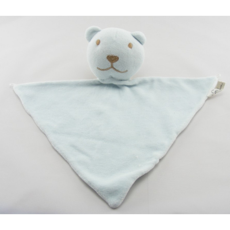 Doudou plat éponge souris bleu AUCHAN