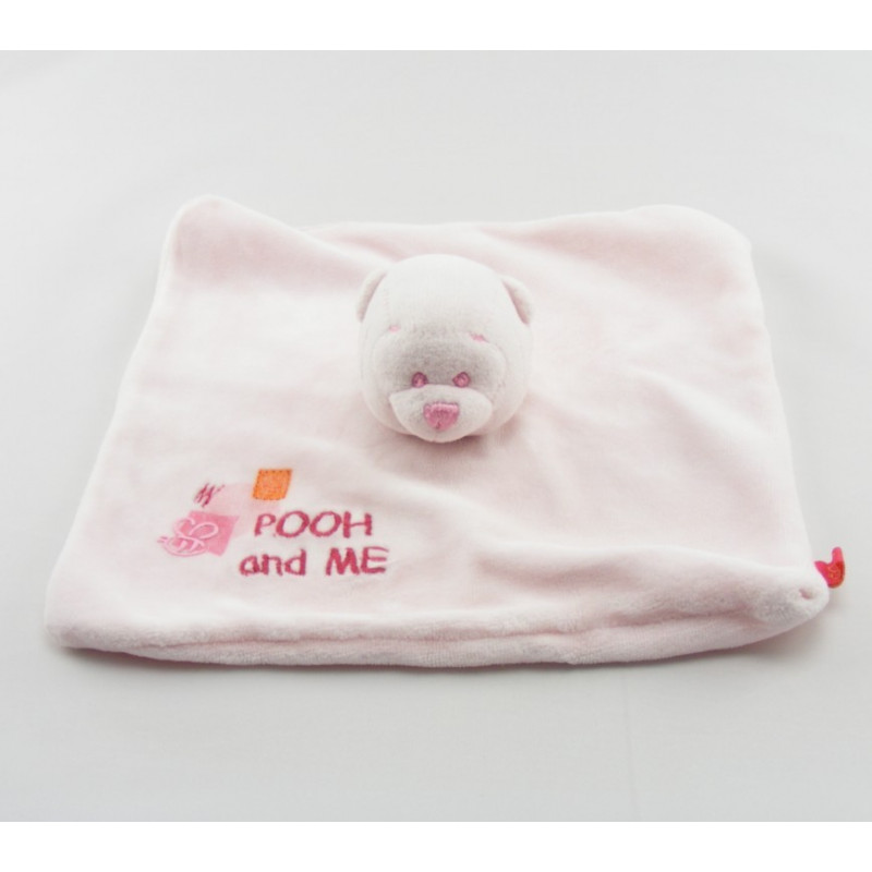 Doudou Plat Winnie l'Ourson Blanc bleu Disney