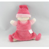 Doudou semi plat baby corolle blanc rose grenadine Corolle