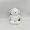 Doudou peluche ours blanc gris rayé ORCHESTRA PREMAMAN