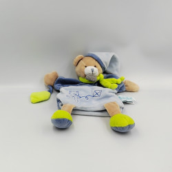 Doudou marionnette ours bleu vert il était une fois Baby nat