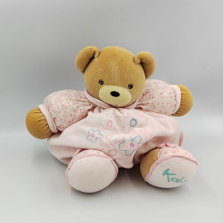 Doudou patapouf ours rose bleu fleurs KALOO