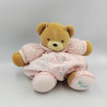 Doudou patapouf ours rose bleu fleurs KALOO