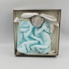 Doudou plat lapin plume bleu Aqua KALOO