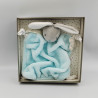 Doudou plat lapin plume bleu Aqua KALOO
