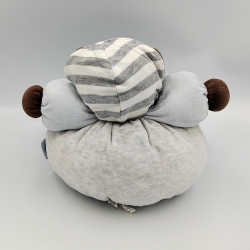 Doudou ours marron bleu jean Denim KALOO