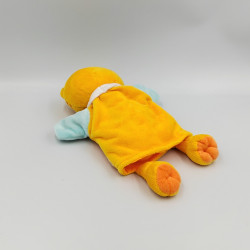 Doudou marionnette tigre orange jaune bleu TOM & ZOE