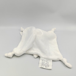 Doudou plat lapin blanc gris étoiles SIPLEC