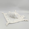 Doudou plat lapin blanc gris étoiles SIPLEC