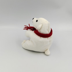 Peluche Ours polaire blanc écharpe rouge Coca Cola