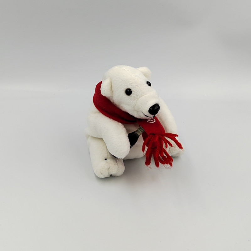 Peluche Ours polaire blanc écharpe rouge Coca Cola