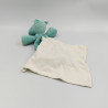 Doudou hippopotame Hippo bleu jaune mouchoir Cajou SUCRE D'ORGE