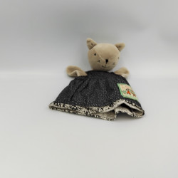 Doudou marionnette chat gris robe La Grande Famille MOULIN ROTY