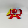 Doudou plat lapin rouge vert jaune bleu pois Nicotoy