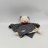 Doudou plat ours blanc bleu marine rouge rayé KATHE KRUSE