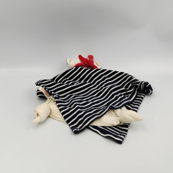 Doudou plat ours blanc bleu marine rouge rayé KATHE KRUSE