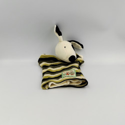 Doudou marionnette chien cocard noir La grande famille MOULIN ROTY