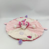 Doudou plat rond licorne rose blanc pois SIMBA TOYS NICOTOY